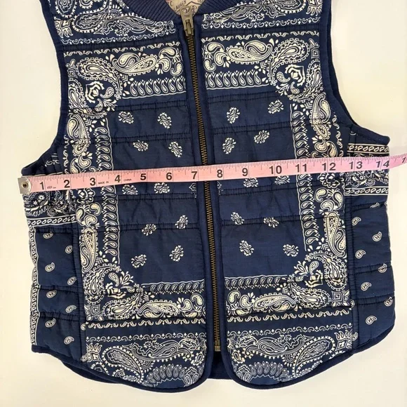 Ralph LaurenBandana Print Quilted Vest‎ Western Navy Blue Medium 8-10